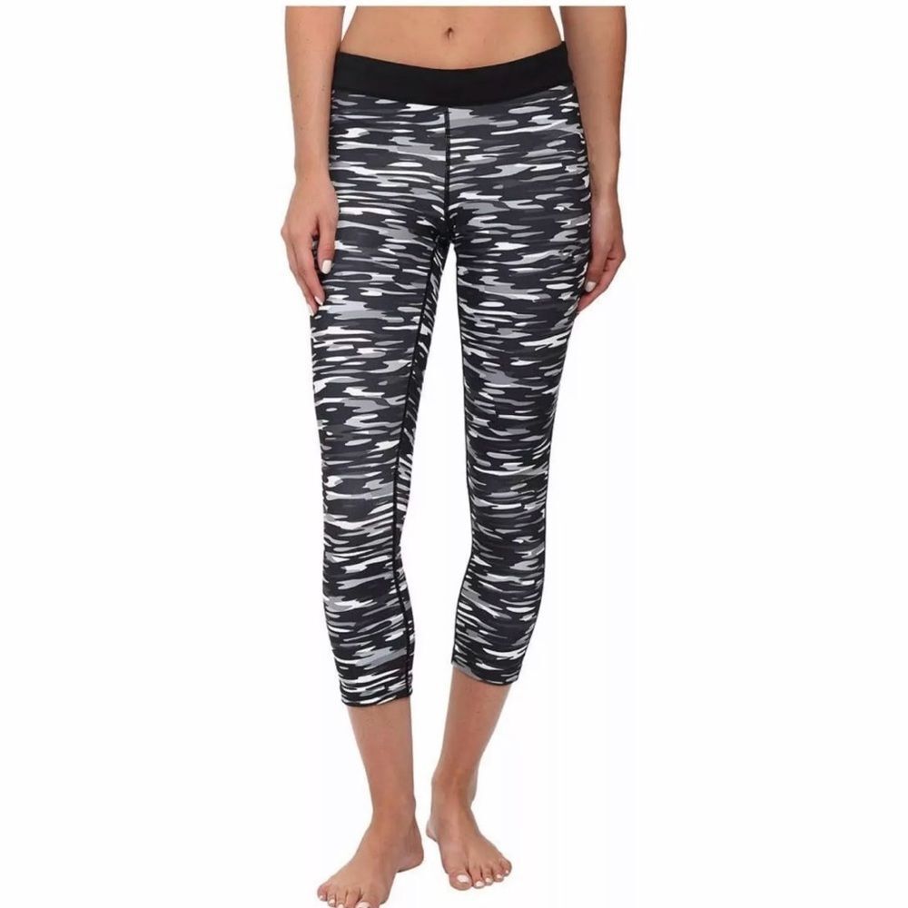 Nike Dri-fit Women’s Relay Camo Running Crops Tight Fit Tights Black Size Large